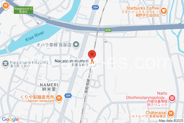 長泉なめりメンズエステの地図です。map of Nagaizumi-Nameri station where spa and massage salons are located