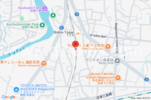 下土狩メンズエステの地図です。map of Shimotogari station where spa and massage salons are located
