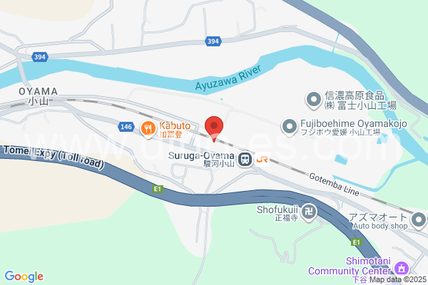 駿河小山メンズエステの地図です。map of Suruga-Oyama station where spa and massage salons are located