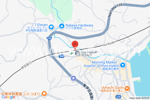 伊豆稲取メンズエステの地図です。map of Izu-Inatori station where spa and massage salons are located