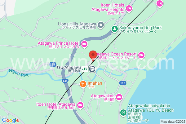 伊豆熱川メンズエステの地図です。map of Izu-Atagawa station where spa and massage salons are located