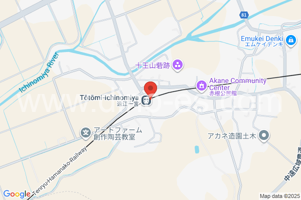 遠江一宮メンズエステの地図です。map of Tōtōmi-Ichinomiya station where spa and massage salons are located