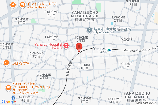 柳津(岐阜)メンズエステの地図です。map of Yanaizu station where spa and massage salons are located