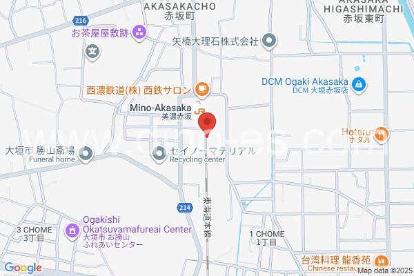 美濃赤坂メンズエステの地図です。map of Mino-Akasaka station where spa and massage salons are located