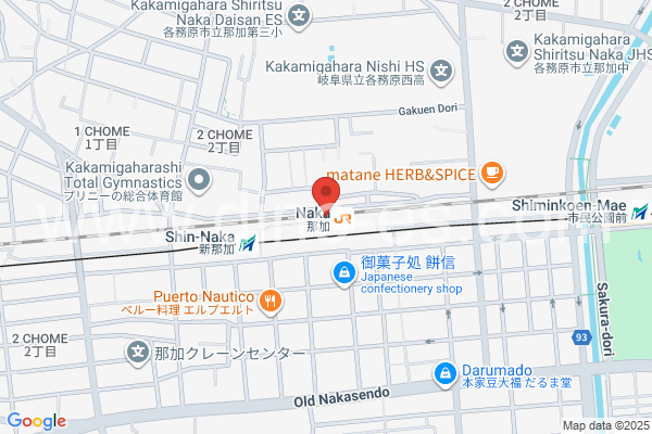 那加メンズエステの地図です。map of Naka station where spa and massage salons are located