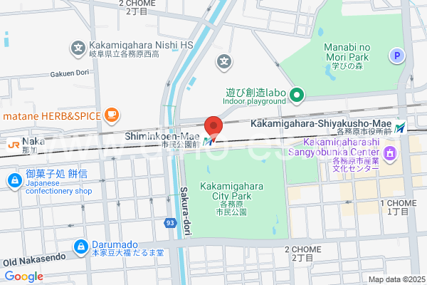 市民公園前メンズエステの地図です。map of Shiminkōen-mae station where spa and massage salons are located