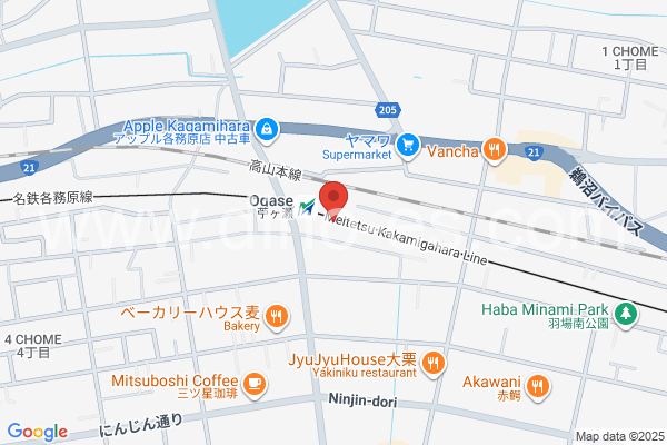 苧ヶ瀬メンズエステの地図です。map of Ogase station where spa and massage salons are located