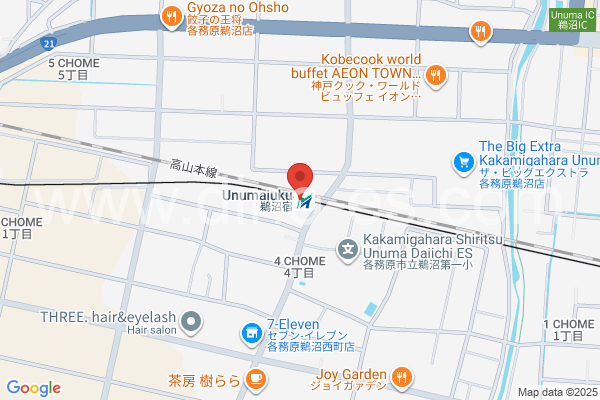 鵜沼宿メンズエステの地図です。map of Unumajuku station where spa and massage salons are located