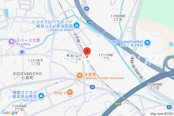 小泉メンズエステの地図です。map of Koizumi station where spa and massage salons are located