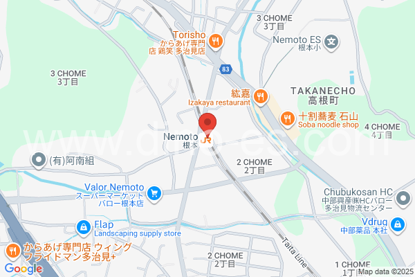 根本メンズエステの地図です。map of Nemoto station where spa and massage salons are located