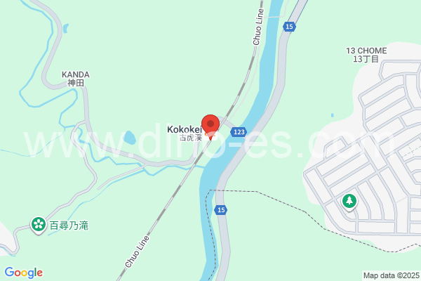 古虎渓メンズエステの地図です。map of Kokokei station where spa and massage salons are located
