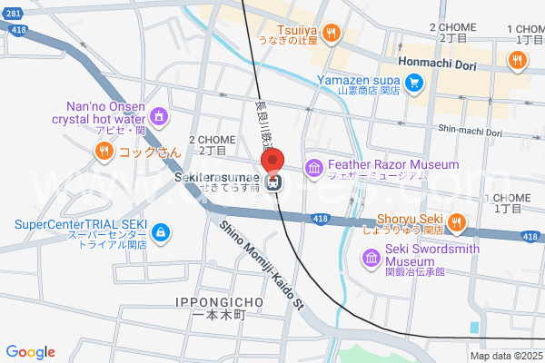 刃物会館前メンズエステの地図です。map of Hamonokaikan-mae station where spa and massage salons are located