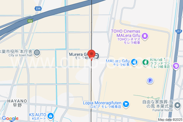 モレラ岐阜メンズエステの地図です。map of Morera-Gifu station where spa and massage salons are located