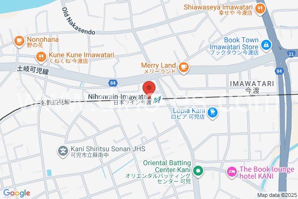 日本ライン今渡メンズエステの地図です。map of Nihonrain-Imawatari station where spa and massage salons are located
