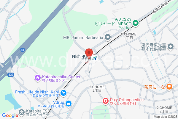 西可児メンズエステの地図です。map of Nishi-Kani station where spa and massage salons are located