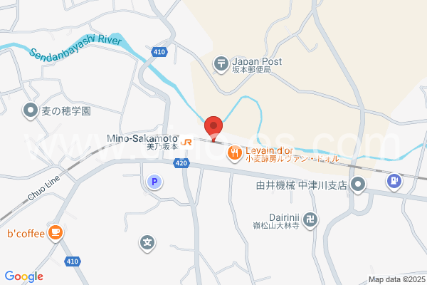 美乃坂本メンズエステの地図です。map of Mino-Sakamoto station where spa and massage salons are located