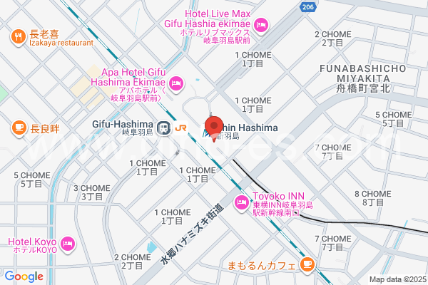 新羽島メンズエステの地図です。map of Shin-Hashima station where spa and massage salons are located