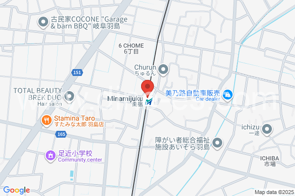 南宿メンズエステの地図です。map of Minamijuku station where spa and massage salons are located