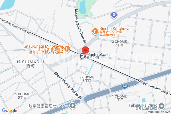 前平公園メンズエステの地図です。map of Maehirakōen station where spa and massage salons are located