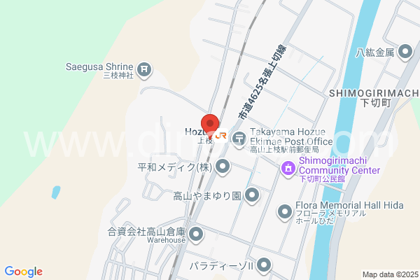上枝メンズエステの地図です。map of Hozue station where spa and massage salons are located