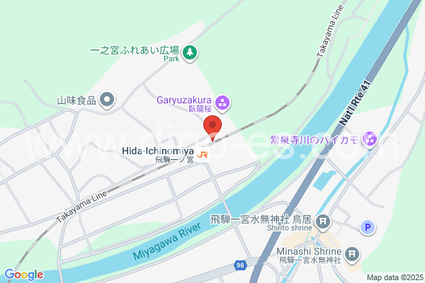 飛騨一ノ宮メンズエステの地図です。map of Hida-Ichinomiya station where spa and massage salons are located