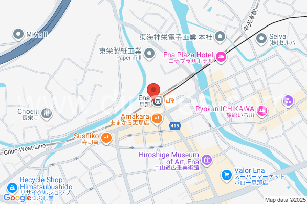 恵那メンズエステの地図です。map of Ena station where spa and massage salons are located