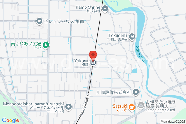 横屋メンズエステの地図です。map of Yokoya station where spa and massage salons are located