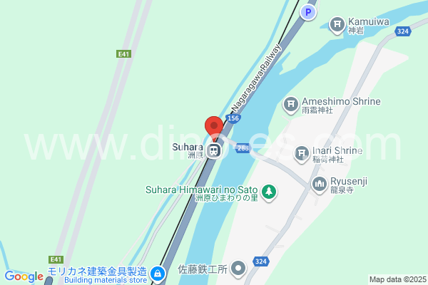 洲原メンズエステの地図です。map of Suhara station where spa and massage salons are located