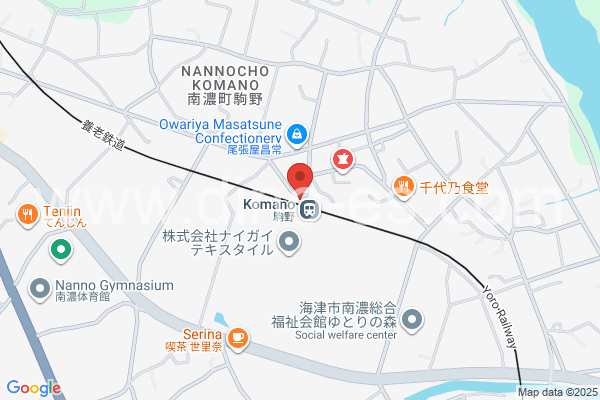駒野メンズエステの地図です。map of Komano station where spa and massage salons are located