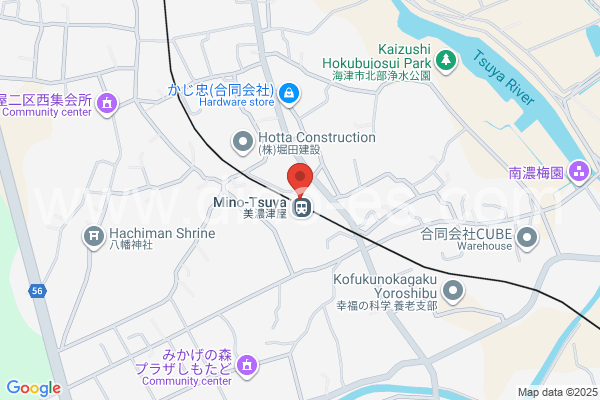 美濃津屋メンズエステの地図です。map of Mino-Tsuya station where spa and massage salons are located