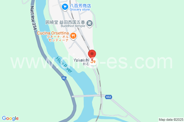 焼石メンズエステの地図です。map of Yakeishi station where spa and massage salons are located