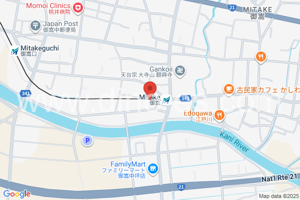 御嵩メンズエステの地図です。map of Mitake station where spa and massage salons are located