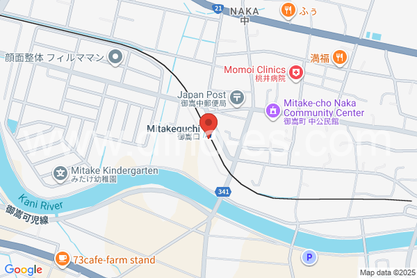 御嵩口メンズエステの地図です。map of Mitakeguchi station where spa and massage salons are located