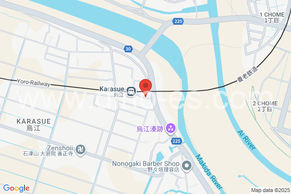 烏江メンズエステの地図です。map of Karasue station where spa and massage salons are located