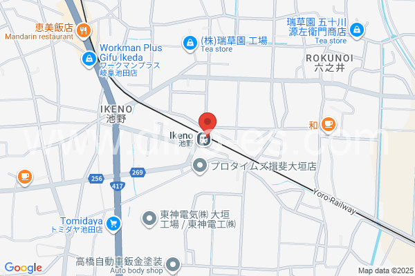 池野メンズエステの地図です。map of Ikeno station where spa and massage salons are located