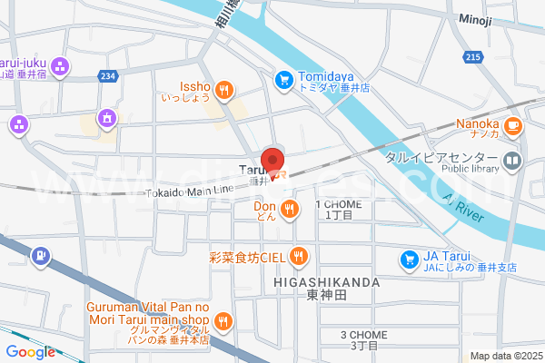 垂井メンズエステの地図です。map of Tarui station where spa and massage salons are located