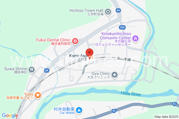 上麻生メンズエステの地図です。map of Kami-Asō station where spa and massage salons are located