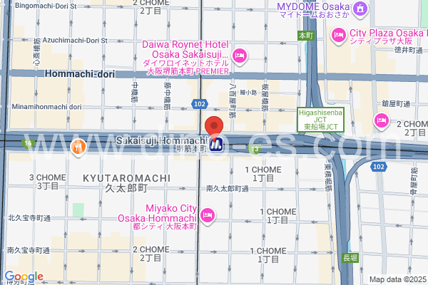 堺筋本町メンズエステの地図です。map of Sakaisuji-Hommachi station where spa and massage salons are located