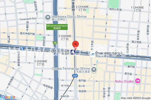 南森町メンズエステの地図です。map of Minami-morimachi station where spa and massage salons are located