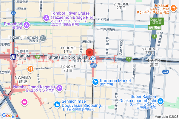 近鉄日本橋メンズエステの地図です。map of Kintetsu Nippombashi station where spa and massage salons are located