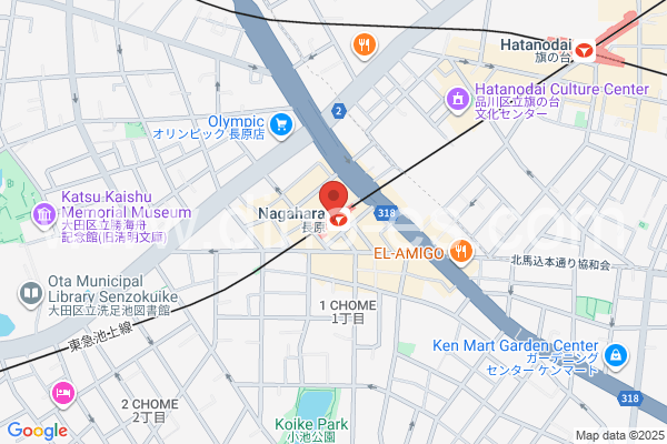 長原(東京)メンズエステの地図です。map of Nagahara station where spa and massage salons are located