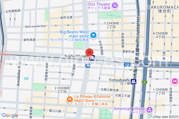西大橋メンズエステの地図です。map of Nishiōhashi station where spa and massage salons are located