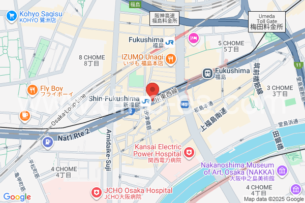 新福島メンズエステの地図です。map of Shin-Fukushima station where spa and massage salons are located
