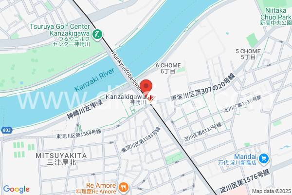 神崎川メンズエステの地図です。map of Kanzakigawa station where spa and massage salons are located