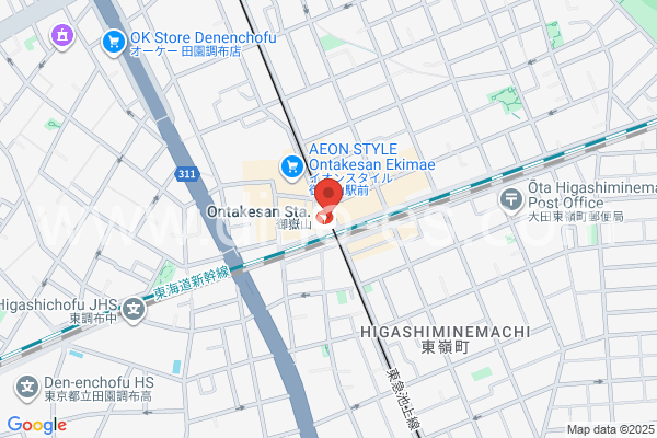 御嶽山メンズエステの地図です。map of Ontakesan station where spa and massage salons are located