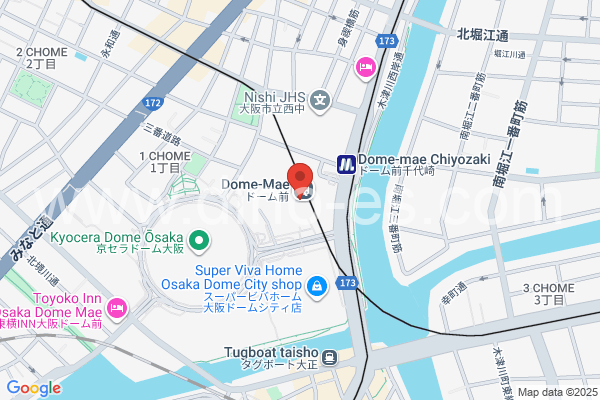 ドーム前メンズエステの地図です。map of Dome-mae station where spa and massage salons are located