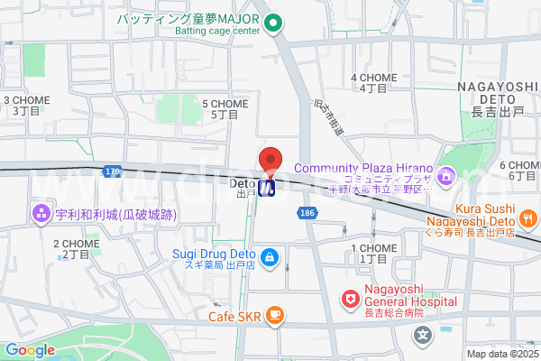 出戸メンズエステの地図です。map of Deto station where spa and massage salons are located