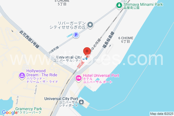 ユニバーサルシティメンズエステの地図です。map of Universal City station where spa and massage salons are located