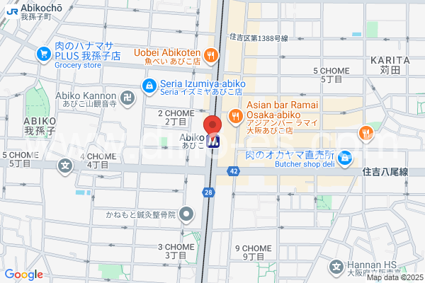 あびこメンズエステの地図です。map of Abiko station where spa and massage salons are located