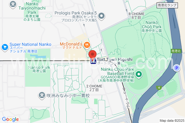 ポートタウン東メンズエステの地図です。map of Port Town-higashi station where spa and massage salons are located